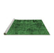 Sideview of Machine Washable Abstract Emerald Green Modern Area Rugs, wshabs1978emgrn