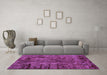 Machine Washable Abstract Purple Modern Area Rugs in a Living Room, wshabs1978pur