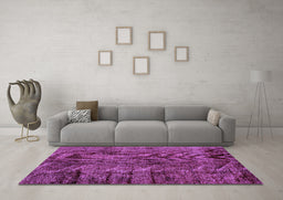 Machine Washable Abstract Purple Modern Area Rugs in a Living Room, wshabs1978pur