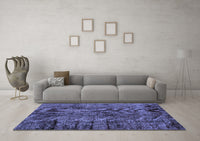 Machine Washable Abstract Blue Modern Rug, wshabs1978blu