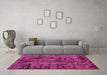 Machine Washable Abstract Pink Modern Rug in a Living Room, wshabs1978pnk