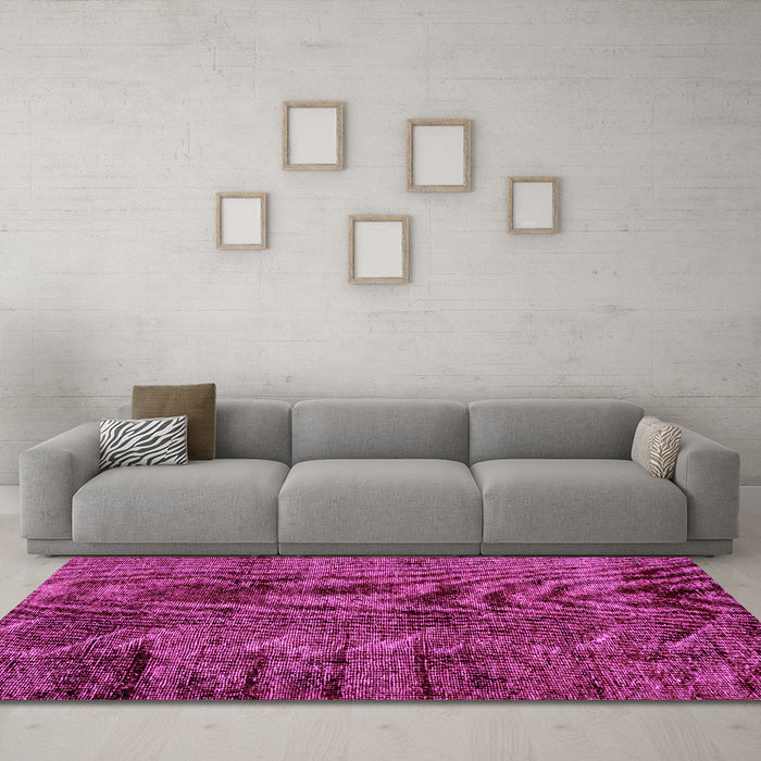 Machine Washable Abstract Pink Modern Rug in a Living Room, wshabs1978pnk