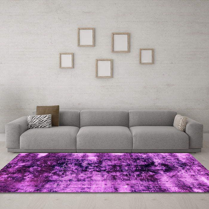 Machine Washable Abstract Pink Modern Rug in a Living Room, wshabs1979pnk