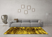 Machine Washable Abstract Yellow Modern Rug, wshabs1979yw