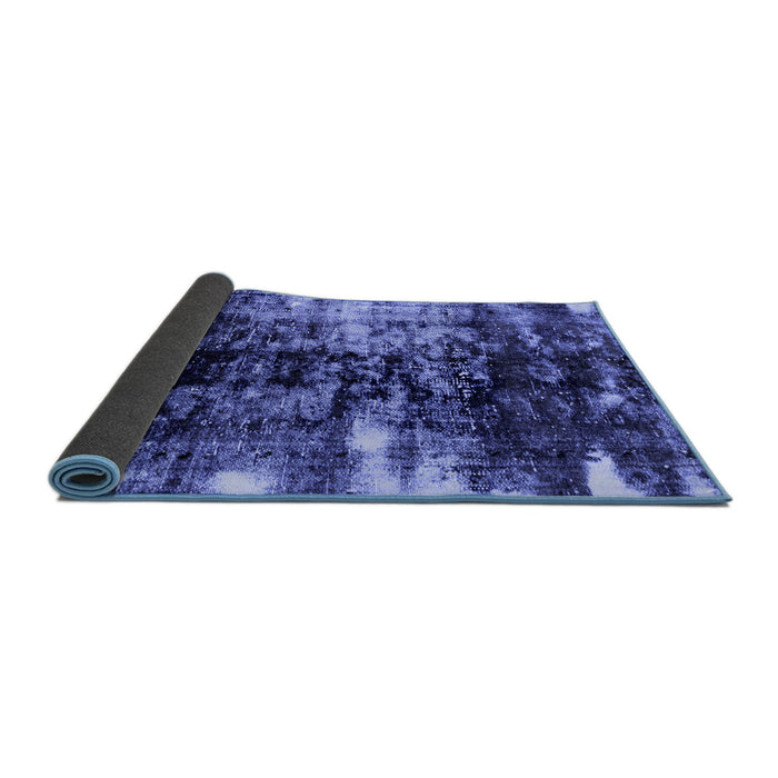 Sideview of Abstract Blue Modern Rug, abs1979blu
