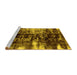 Sideview of Machine Washable Abstract Yellow Modern Rug, wshabs1979yw