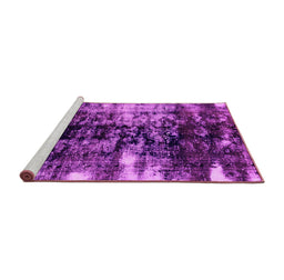 Sideview of Machine Washable Abstract Pink Modern Rug, wshabs1979pnk