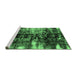 Sideview of Machine Washable Abstract Emerald Green Modern Area Rugs, wshabs1979emgrn