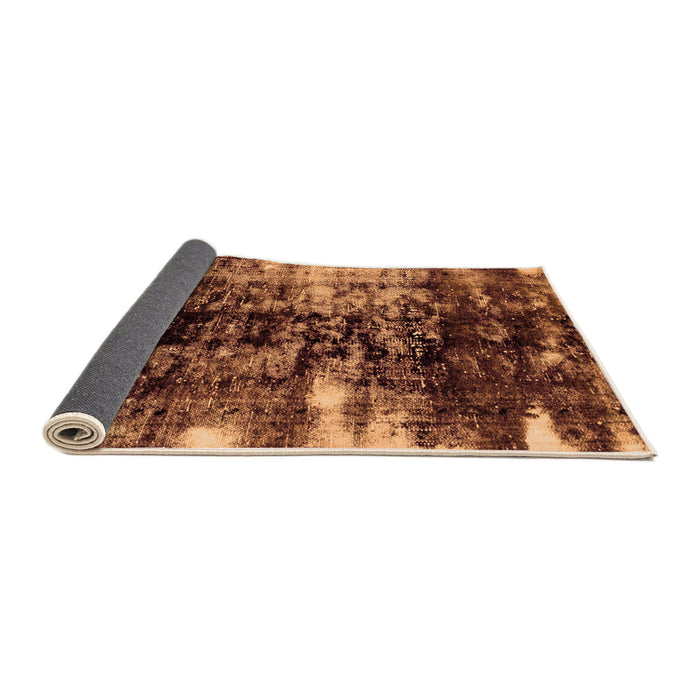 Sideview of Abstract Orange Modern Rug, abs1979org