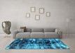 Machine Washable Abstract Light Blue Modern Rug in a Living Room, wshabs1979lblu