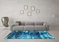 Machine Washable Abstract Light Blue Modern Rug, wshabs1979lblu