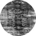 Round Abstract Gray Modern Rug, abs1979gry