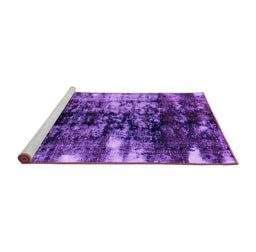 Sideview of Machine Washable Abstract Purple Modern Area Rugs, wshabs1979pur