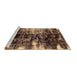 Sideview of Machine Washable Abstract Brown Modern Rug, wshabs1979brn