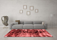 Machine Washable Abstract Red Modern Rug, wshabs1979red