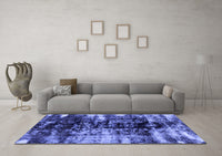 Machine Washable Abstract Blue Modern Rug, wshabs1979blu