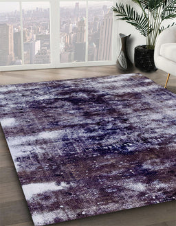 Machine Washable Abstract Plum Purple Rug in a Family Room, wshabs1979