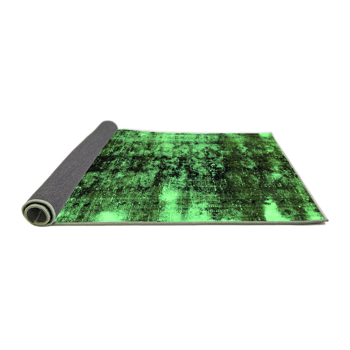 Sideview of Abstract Green Modern Rug, abs1979grn