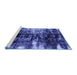 Sideview of Machine Washable Abstract Blue Modern Rug, wshabs1979blu