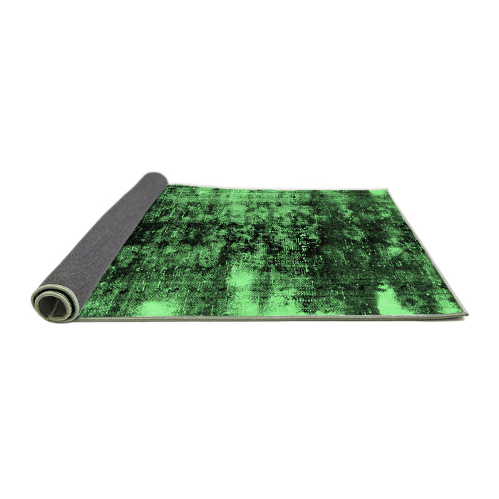Sideview of Abstract Emerald Green Modern Rug, abs1979emgrn