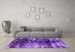 Machine Washable Abstract Purple Modern Area Rugs in a Living Room, wshabs1979pur