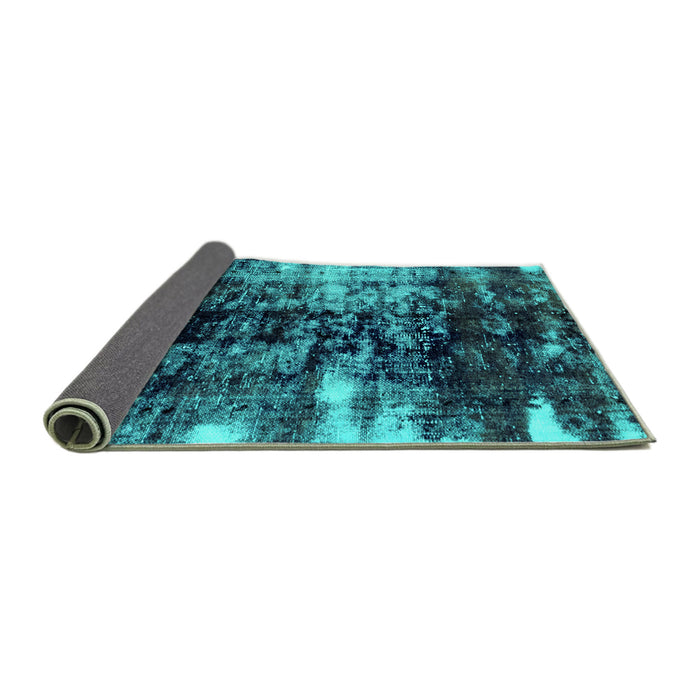 Sideview of Abstract Turquoise Modern Rug, abs1979turq