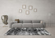 Machine Washable Abstract Gray Modern Rug in a Living Room,, wshabs1979gry