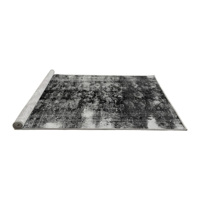 Sideview of Machine Washable Abstract Gray Modern Rug, wshabs1979gry