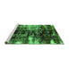 Sideview of Machine Washable Abstract Green Modern Area Rugs, wshabs1979grn