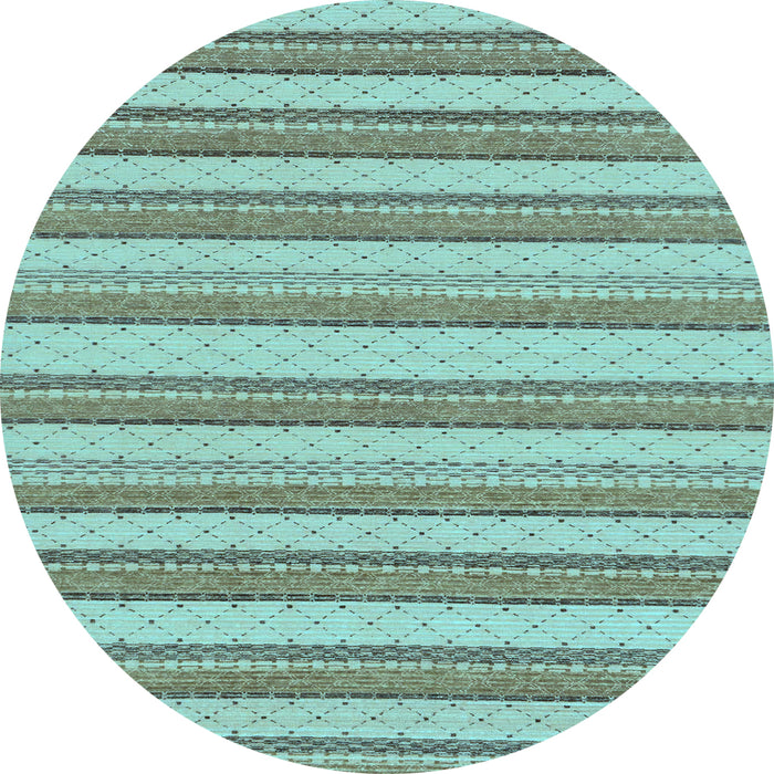 Round Machine Washable Solid Light Blue Modern Rug, wshabs197lblu
