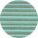 Round Machine Washable Solid Light Blue Modern Rug, wshabs197lblu