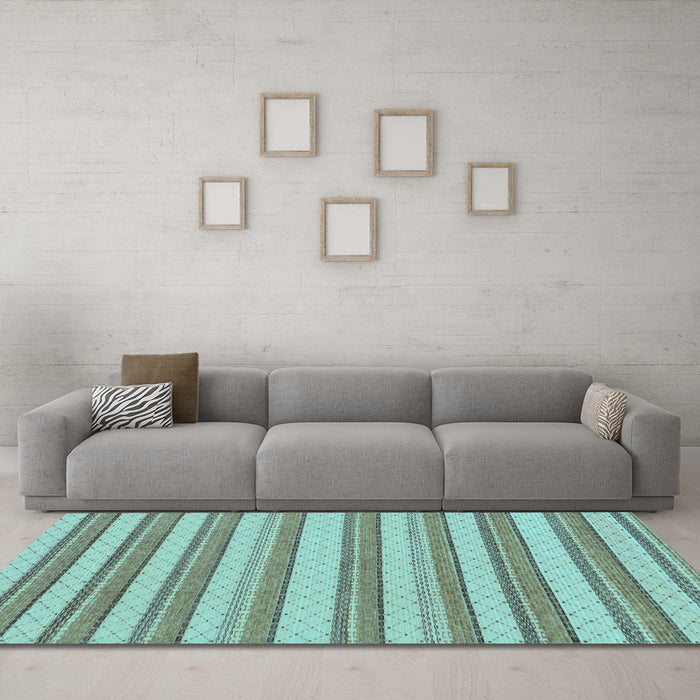 Machine Washable Solid Light Blue Modern Rug in a Living Room, wshabs197lblu