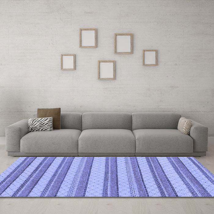 Machine Washable Solid Blue Modern Rug in a Living Room, wshabs197blu