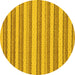 Round Solid Yellow Modern Rug, abs197yw