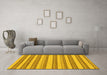 Machine Washable Solid Yellow Modern Rug in a Living Room, wshabs197yw