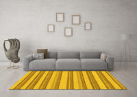 Machine Washable Solid Yellow Modern Rug, wshabs197yw