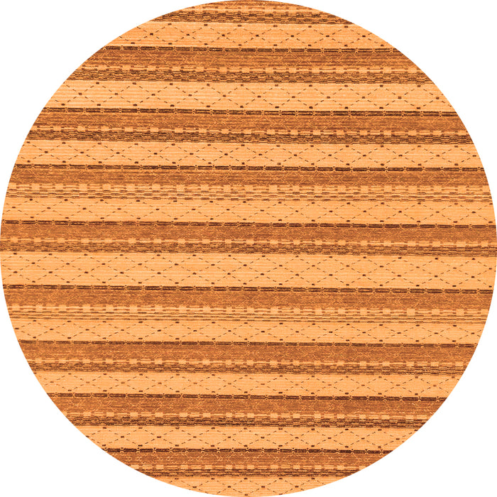 Round Solid Orange Modern Rug, abs197org