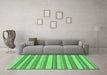 Machine Washable Solid Emerald Green Modern Area Rugs in a Living Room,, wshabs197emgrn