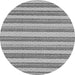 Round Machine Washable Solid Gray Modern Rug, wshabs197gry