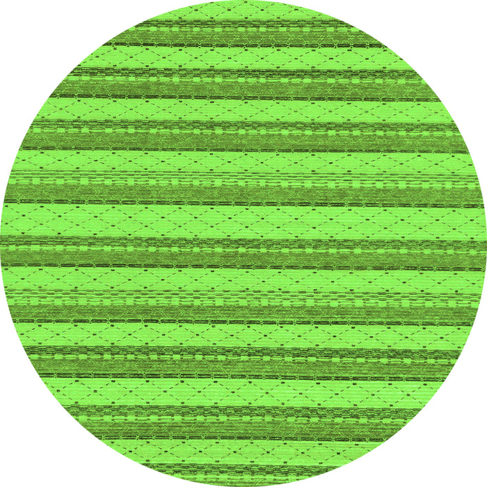 Round Machine Washable Solid Green Modern Area Rugs, wshabs197grn