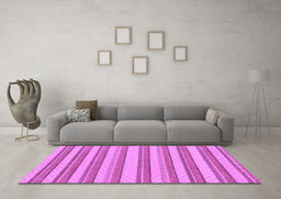 Machine Washable Solid Purple Modern Area Rugs in a Living Room, wshabs197pur