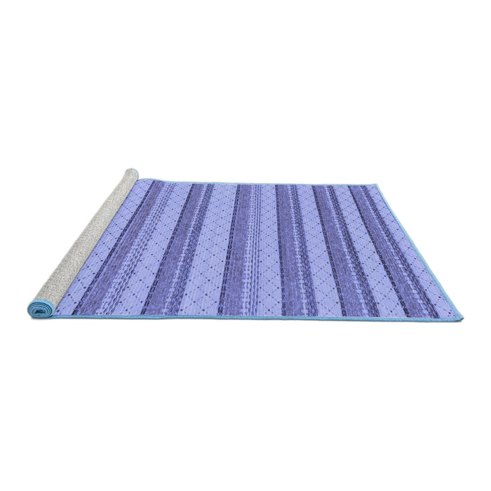 Sideview of Machine Washable Solid Blue Modern Rug, wshabs197blu