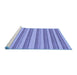 Sideview of Machine Washable Solid Blue Modern Rug, wshabs197blu