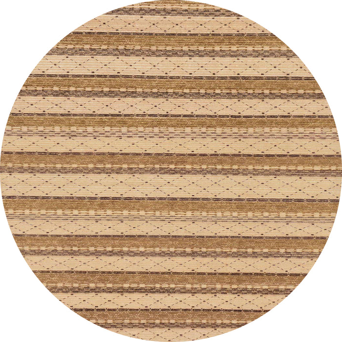 Round Abstract Chocolate Brown Solid Rug, abs197