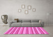 Machine Washable Solid Pink Modern Rug in a Living Room, wshabs197pnk