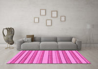 Machine Washable Solid Pink Modern Rug, wshabs197pnk