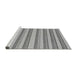 Sideview of Machine Washable Solid Gray Modern Rug, wshabs197gry