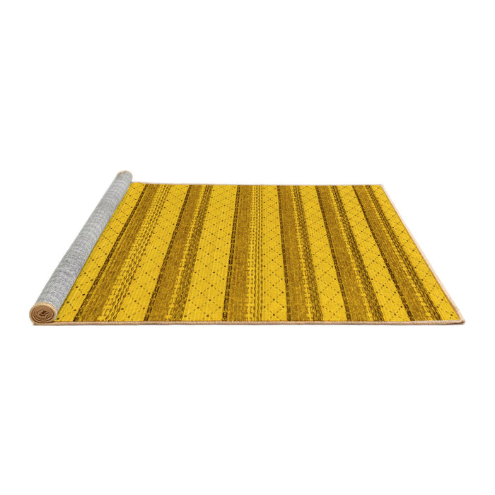 Sideview of Machine Washable Solid Yellow Modern Rug, wshabs197yw