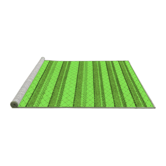 Sideview of Machine Washable Solid Green Modern Area Rugs, wshabs197grn