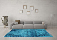 Machine Washable Abstract Light Blue Modern Rug, wshabs1980lblu